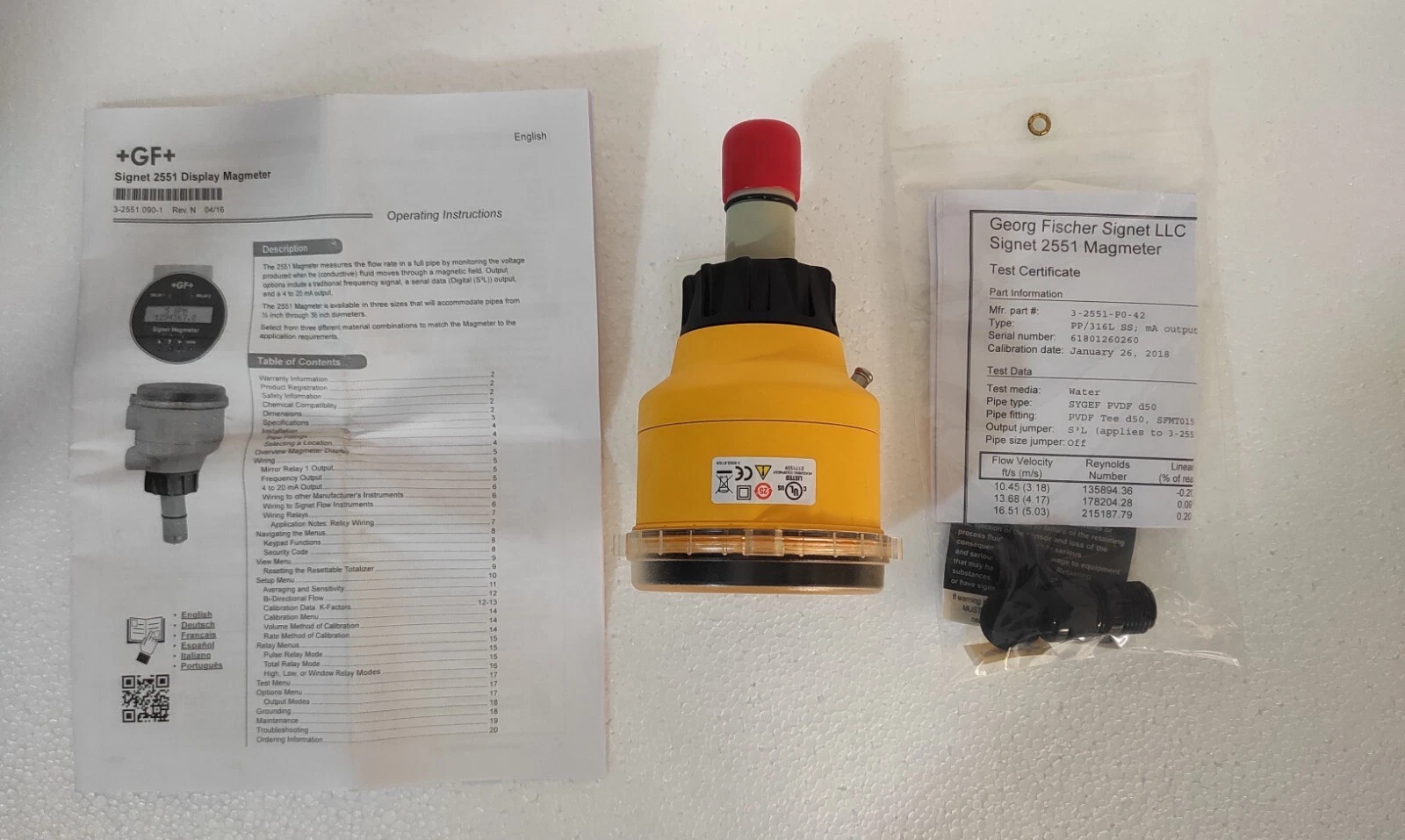 GF Signet 3-2551-P0-42 / 32551P042  Magmeter Flow Sensor Code 159001279